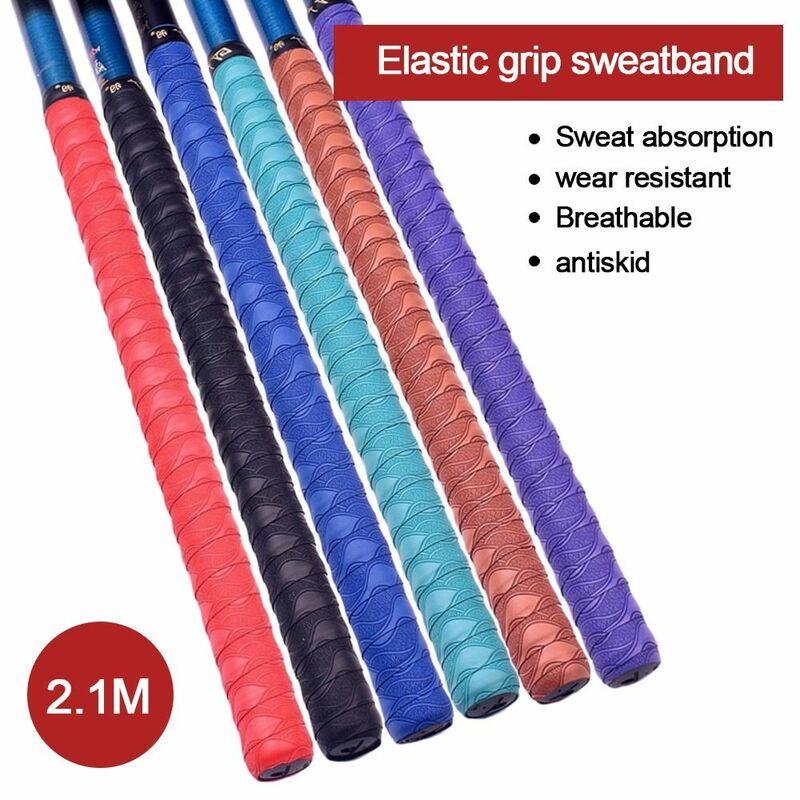 Gradient Colorful Fishing Rod Sweatband Anti Slip Thickened Tennis Overgrip Badminton Racket Grip Tape Tennis Racquet