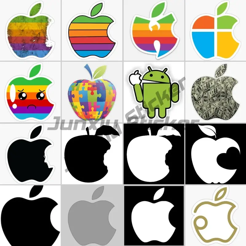Personalized Classic Design Apple Sticker Laptop Decal Suitable for Any Smooth Flat Glass PVC Waterproof Self Adhesive Sticker
