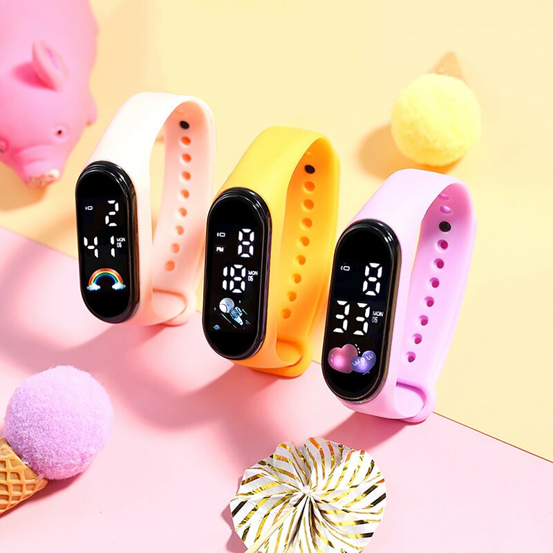 Reloj inteligente Multicolor para niños y niñas, pulsera Digital Led, resistente al agua, para exteriores, relojes deportivos para estudiantes