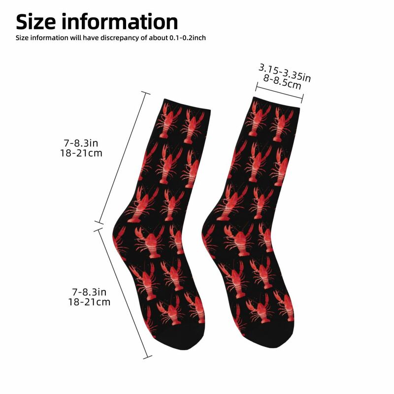 Watercolor Red Lobster Socks Harajuku High Quality Stockings All Season Long Socks Accessories for Unisex Birthday Present