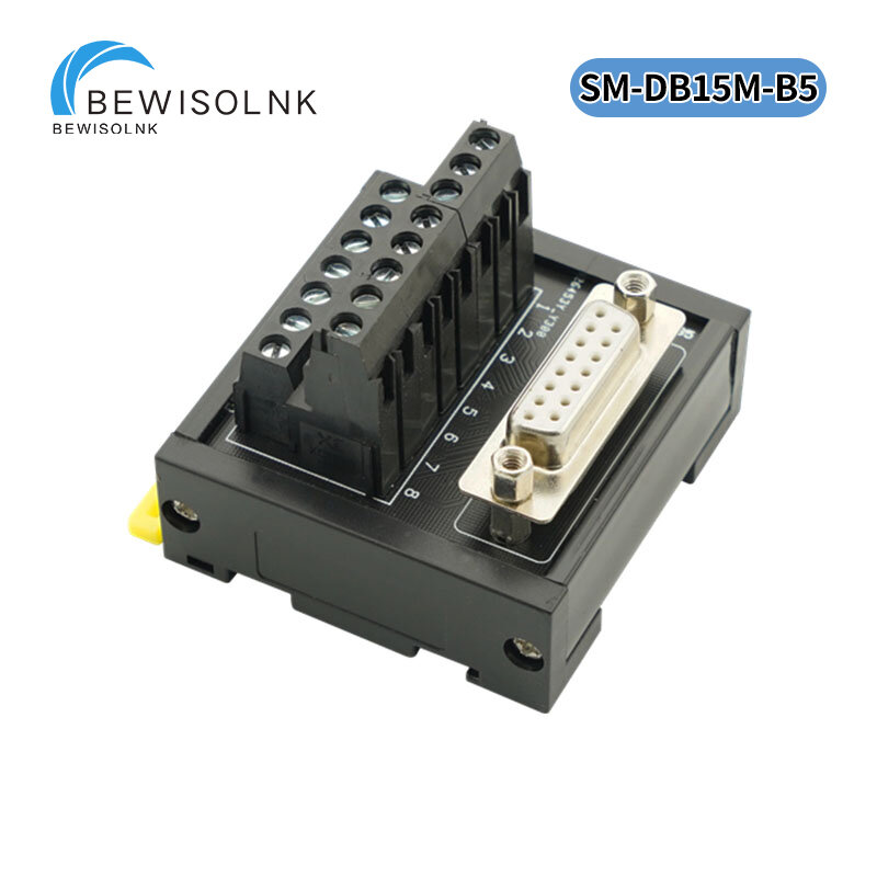 DB15 blok terminal relay modul kontrol industri rel DIN terpasang pelat adaptor tipe sekrup konektor blok terminal