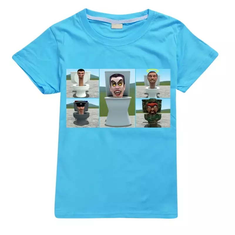 Heißes Spiel Skibidi Toilette T-Shirt Kinder Lautsprecher Mann Camcorder man Kleidung Baby Jungen Baumwolle T-Shirts Teenager Mädchen Kurzarm Tops