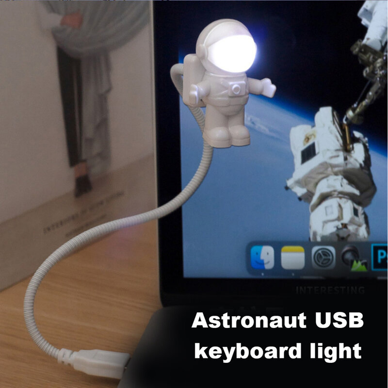 AstronsomUSB-Veilleuse Spaceman USB LED, gadgets réglables pour ordinateur, lampe PC, nouveauté