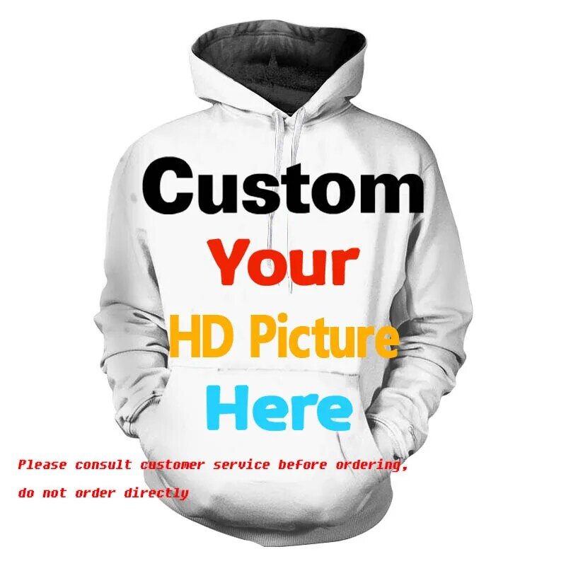 New DIY 3D Printed Hoodie Men Women Fashion Casual Tops Customize Streetwear Hoodies Personality Custom Sweatshirt Pullovers
