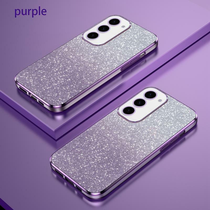 S 23 22 20 21 Luxe Gradiënt Glitter Plating Case Voor Samsung Galaxy S23 S23 S21 S20 Fe S22 Plus Ultra 5G Siliconen Backcover S20fe