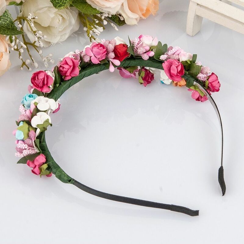Flor Guirlanda Floral Headband, doce Cabelo Acessórios, Wreath Headpiece, Wreath Da Noiva, Festa De Casamento, Decoração Festival