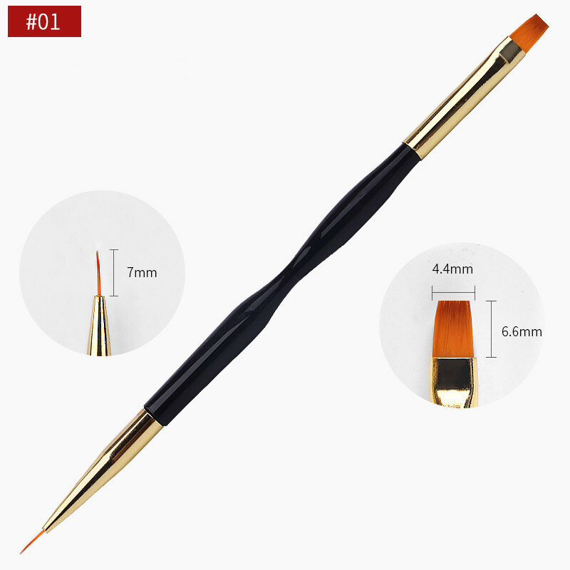 Nuova vendita calda doppia testa pennelli per Nail Art Nail Art UV Gel Polish Design Dot pittura dettaglio pennelli per penna Set di penne per Nail Art