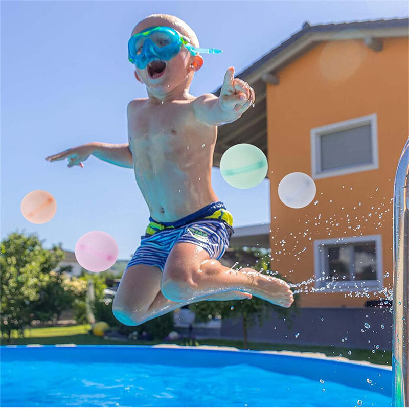 재사용 가능한 물풍선 공, 성인 어린이 수영장 실리콘 물 싸움 놀이 장난감, 수영장 물 폭탄 게임, 여름