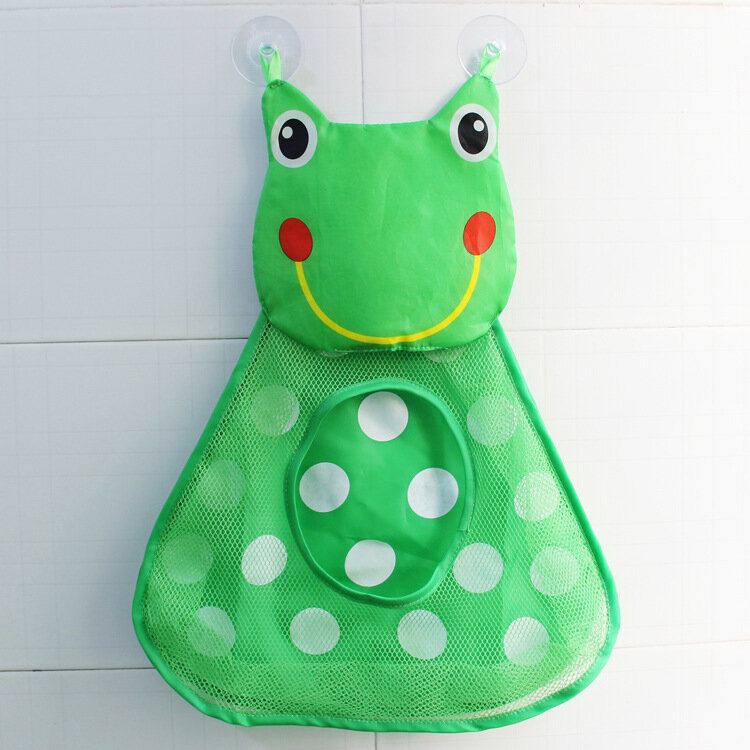 Baby Bath Toys Cute Duck Frog Mesh Net Storage Bag Strong Suction Cups Bath Game Bag Bathroom Organizer Water Toys for Kids Gift