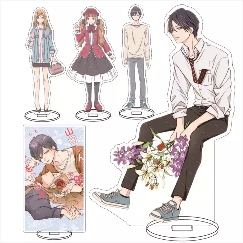 Anime Pé Acrílico Figura Stand, Placa Modelo, Desktop Titular, Cosplay Coleções, Minha História de Amor, Yamada-kun em Lv999