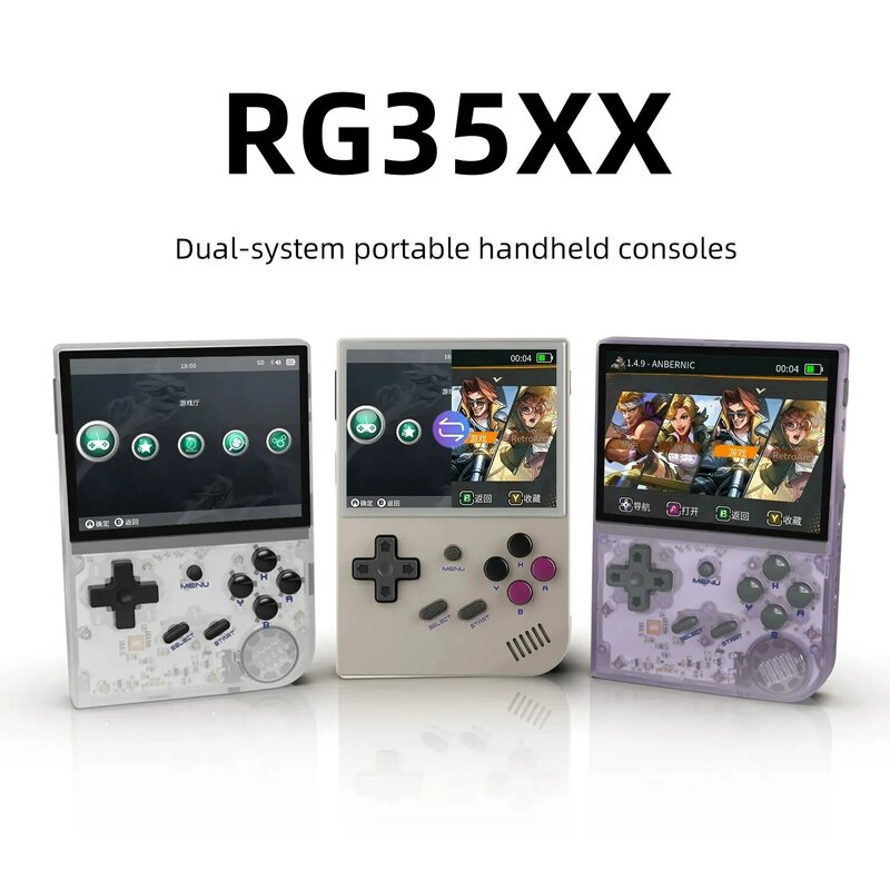 ANBERNIC RG35XX Updated Portable Retro Handheld Game Console 3.5-inch IPS HD Screen Children's Gift Linux Dual Systems GarlicOS