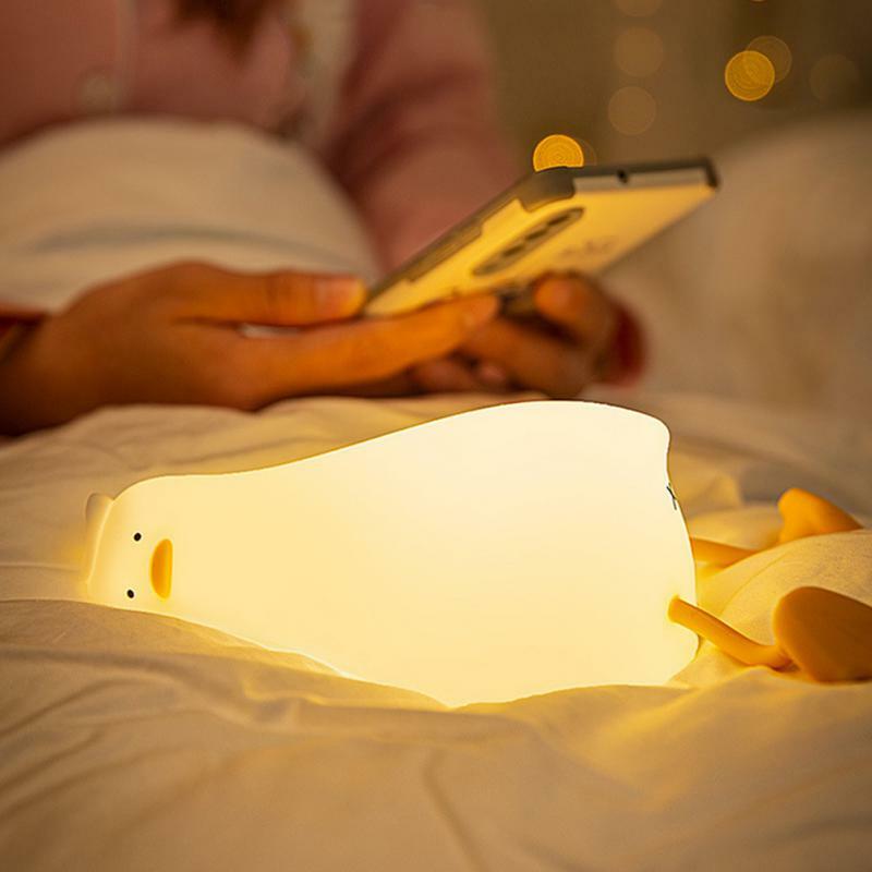 디밍 테이블 램프 Abs 건강한 안전 오리 모양, 긴 내구성, 저전력 소비 램프, 평평한 오리 야간 조명, 박스
