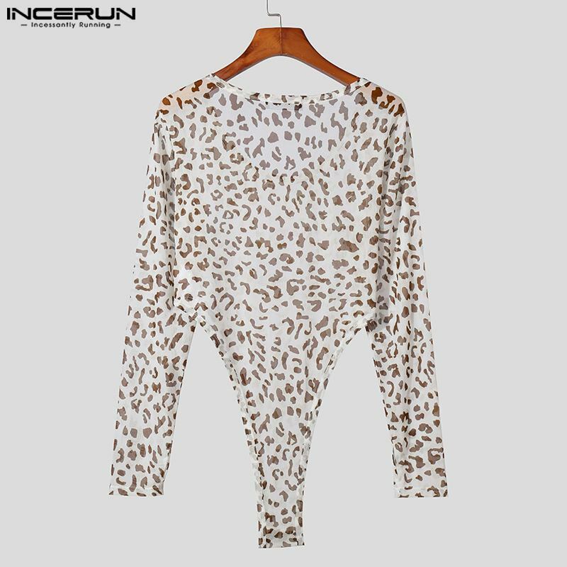 INCERUN 2023 Sexy Homewear Men's Stylish Ripple Color Bodysuits Fashionable Male Hot Selling Thimble Long Sleeve Jumpsuits S-3XL