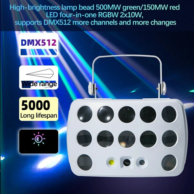 Lampu Laser 3 dalam 1, cahaya Laser 500MW sinar garis proyektor DMX profesional disko DJ pesta pernikahan Bar klub lampu panggung