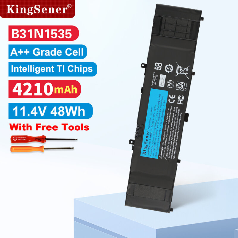 KingSener B31N1535 Аккумулятор для ноутбука ASUS ZenBook UX310 UX310UA UX310UQ UX410 UX410U UX410UA UX410UQ U4000U U400UQ RX310U 48WH