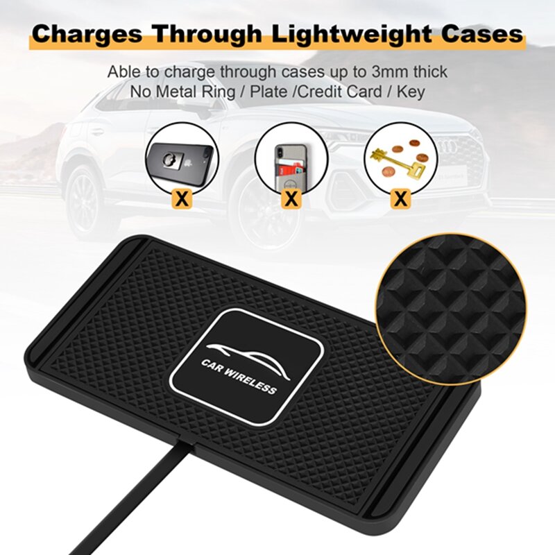5/7.5/10W C1 Car For Qi Wireless Charger Pad Fast Charging Dock Station Non-Slip Mat