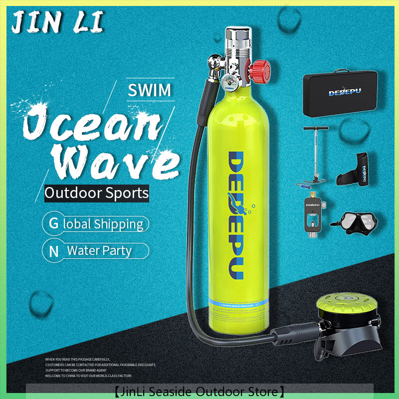 DEDEPU-Kit Tanque de Mergulho, S5000, 1L, Respirador, Oxigênio, Mergulho, Cilindro, Respiração, Portátil, Snorkeling