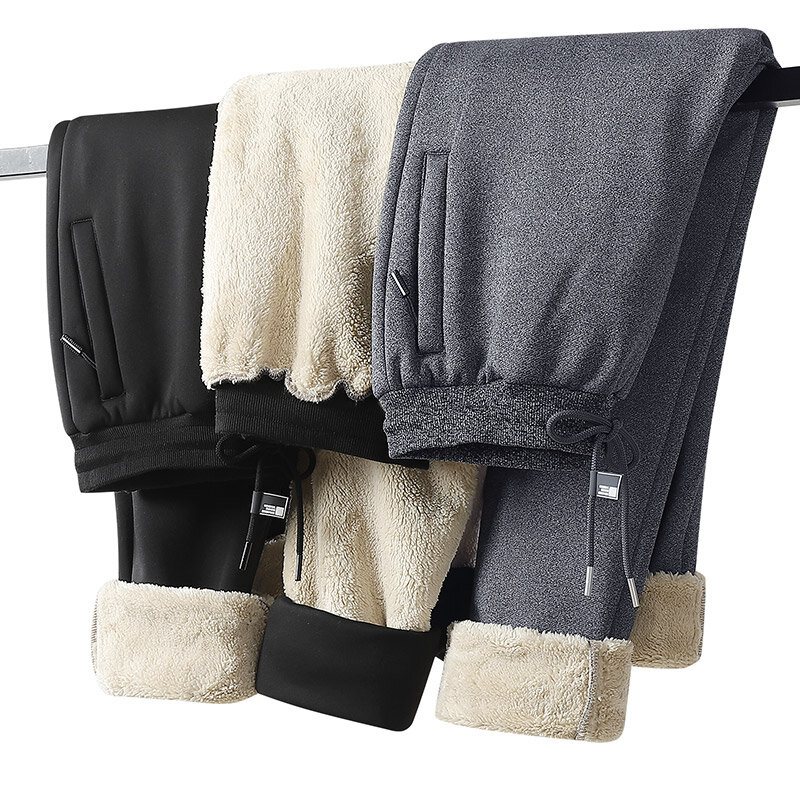 Pantaloni invernali in Cashmere da uomo in pile caldo e spesso pantaloni sportivi Casual pantaloni da jogging di grandi dimensioni con coulisse alla moda di alta qualità L-8Xl
