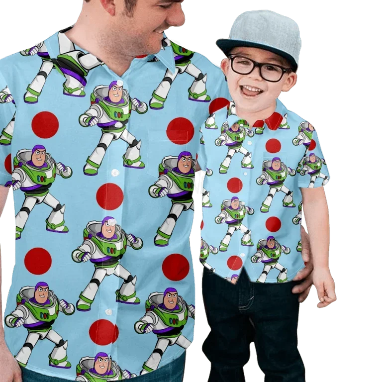 Disney Toy Story Buzz Lightyear koszula hawajska męskie damskie koszulka z krótkim rękawkiem letnie Disney koszula hawajska na co dzień koszula plażowa