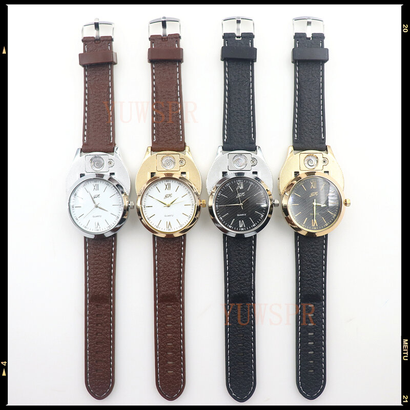 Allume-cigare de montre pour hommes, montre-bracelet de mode décontractée pour l'extérieur sans flamme, horloge à Quartz pour hommes JH319