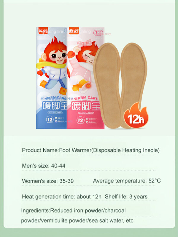Palmilhas Selfheating para mulheres, almofadas quentes do aquecimento do bebê, inverno