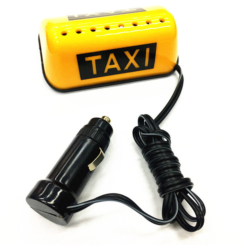 Car Taxi Lights LED Sign Decor Glowing Decor Auto Dome Lights Taxi Lights TAXI-COB Taxi Light with DC12V Car Charger Inverter