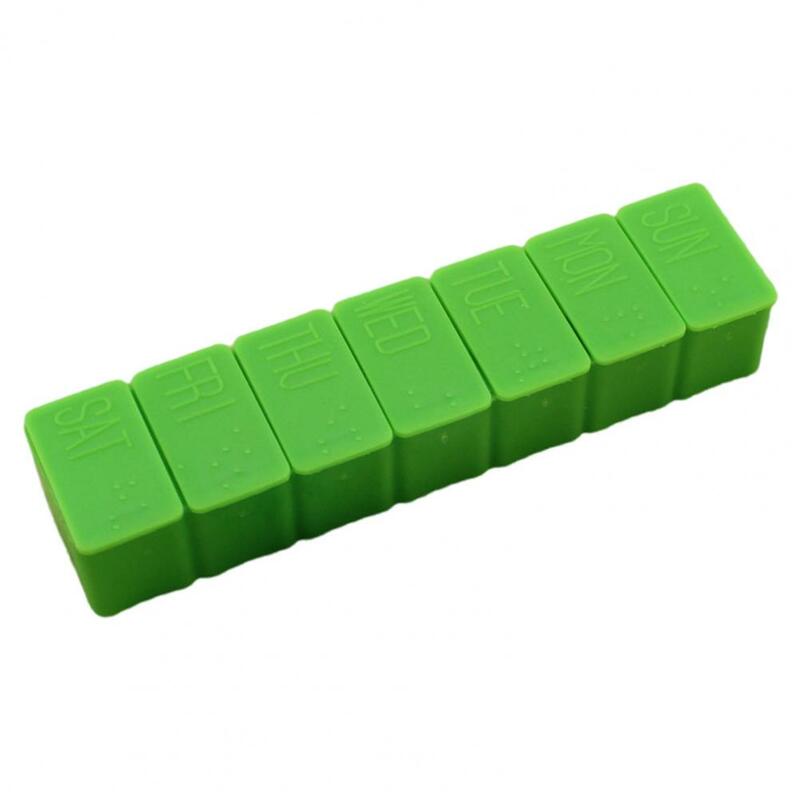 7 day Mini Bunker Container Pill Splitter Independent Cover 7 Grids Rectangular Tablets Splitter Case Pill Dispenser