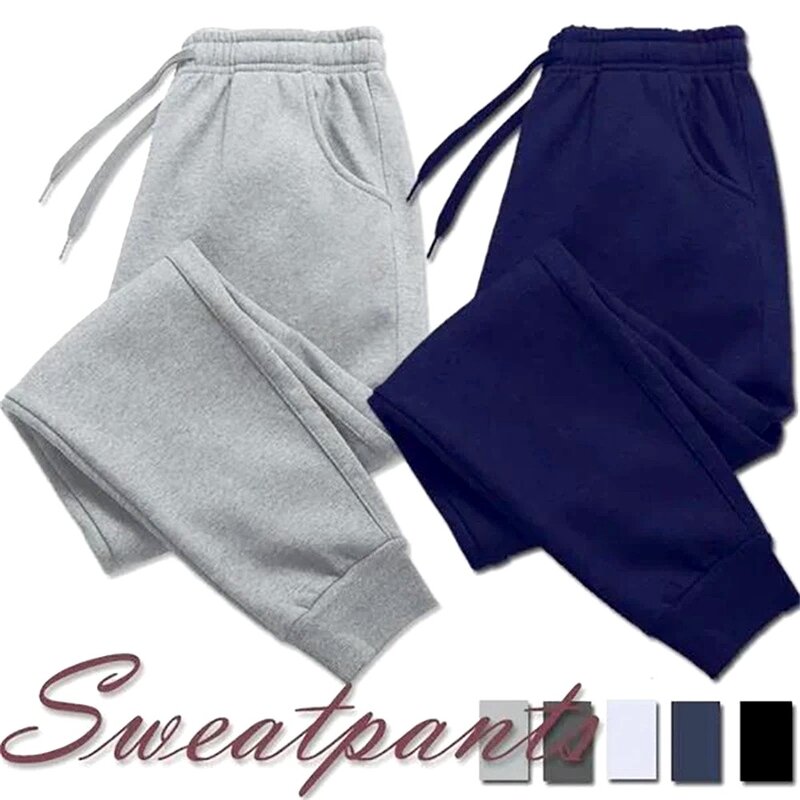Pantalones deportivos informales para hombre, pantalón de chándal holgado de lana suave, para correr, entrenar y trotar, a la moda, novedad