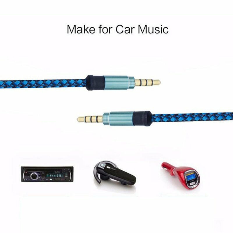 AUX-кабель 1,5 м/3 м 3,5 мм, аудиокабель 3,5 мм, разъем для динамика, круглый плоский плетеный провод, шнур для телефона, наушников