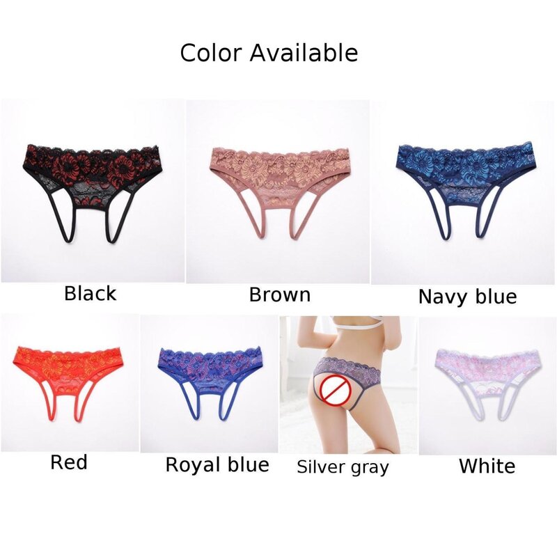 Sexy Women Lace Thong G-string Panties Lingerie Underwear Crotchle T-back Briefs See Through Underpants Transparent Knickers