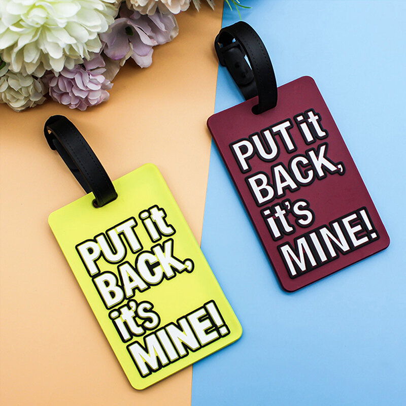 1PCS Travel Cute Letter "Not Your Bag" Suitcase Label Cartoon Style Fashion Silicon Luggage Tags Portable Travel Accessories