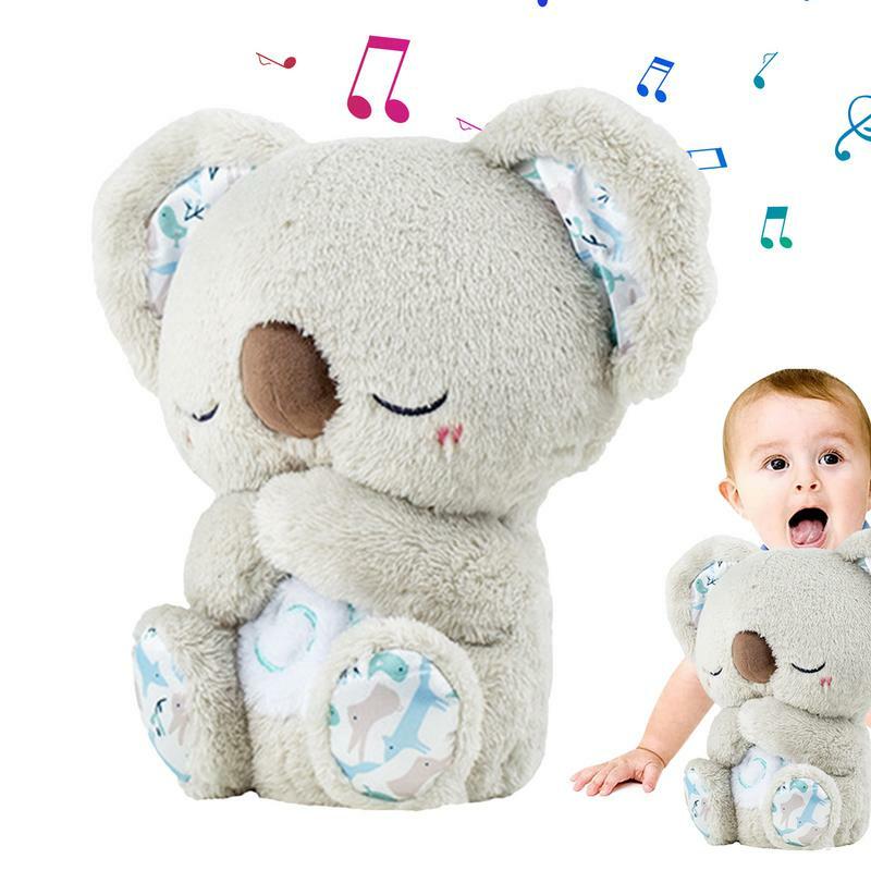 Breathing Koala Baby Sleep Playmate Koala Musical Stuffed Plush Toy With night Light Sound Newborn Sensory Comfortable Baby Gift