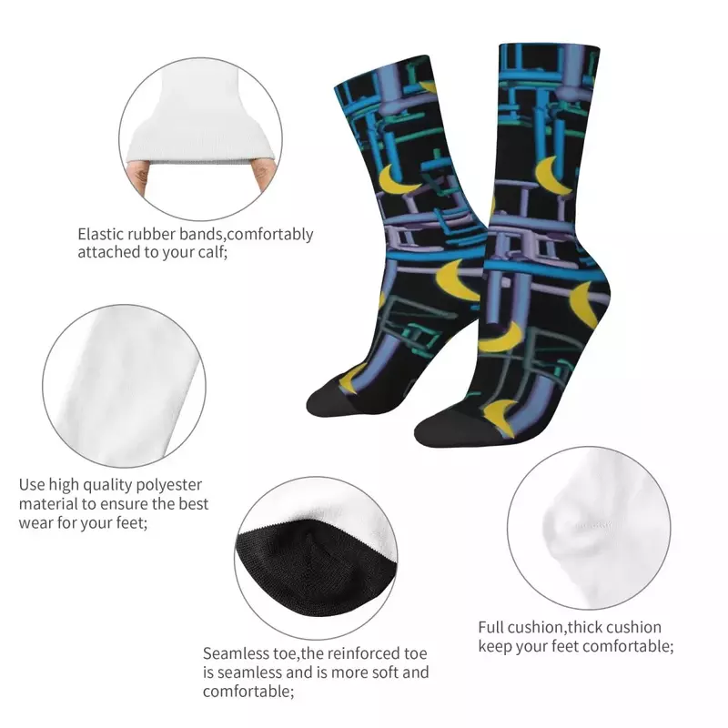 Dan Flashes Pattern Socks Harajuku Super Soft Stockings All Season Long Socks Accessories for Man's Woman's Gifts