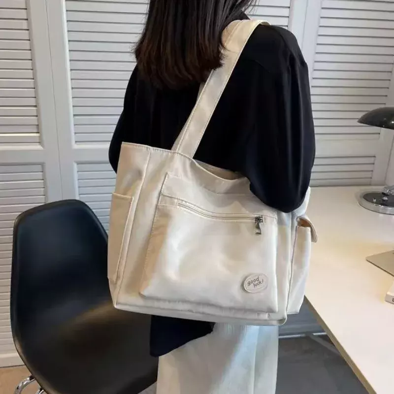 2024 New Women's Fashion Shoulder Bag Class Large Capacity Student Tote Bag 2023 New Canvas Commuter Handbag Women Shopping Bag