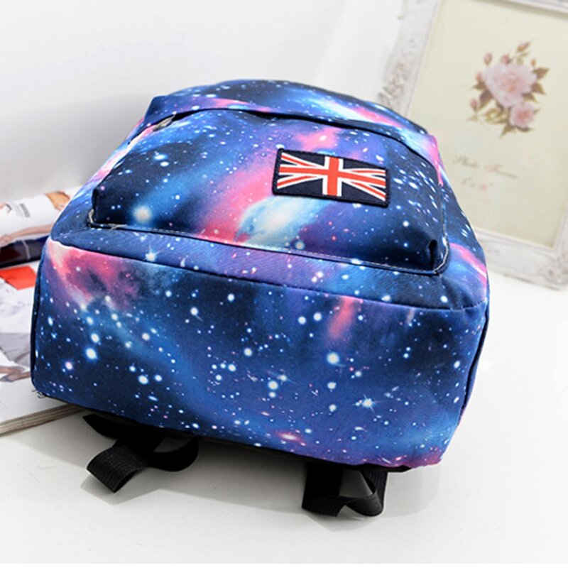 Starry Sky Shoulder Bookbag para Adolescentes, Vários bolsos, Sacos de escola primária, mochila de viagem, leve, FOU99