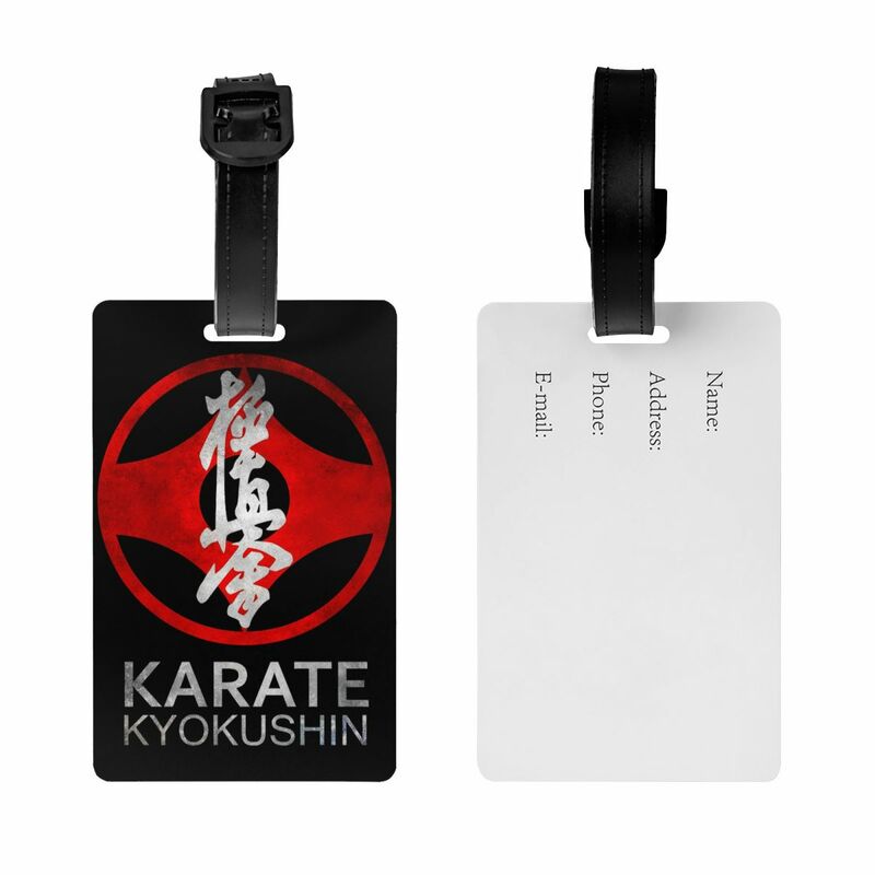 Karate kyokshinラゲッジタグカスタム格闘技バッグタグプライバシーカバー名柄カード