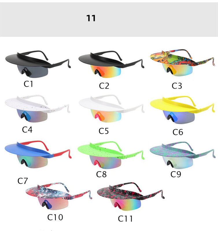 New Outdoor Oversized Sunglasses One-Piece Shade Shield Bicycle Sports Cycling Glasses Men Eyewear Colorful Visor Sunglasses