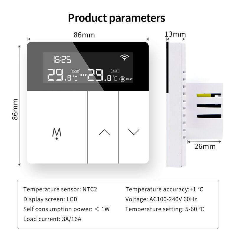 Wifi Smart Floor termostato Display LCD termoregolatore per pavimento caldo 16A collettore di riscaldamento a pavimento a basso consumo elettrico