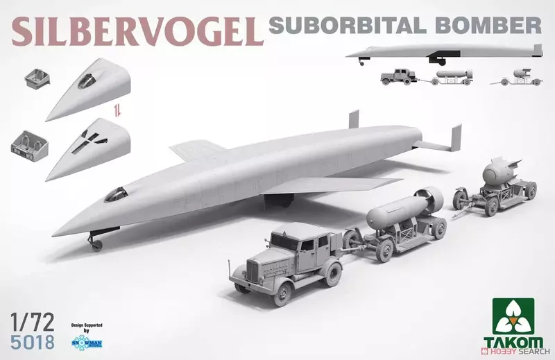 Takom 5018 1/72 scala Zilbervogel Bomber balistico con Set di bombe nucleari (modello in plastica)