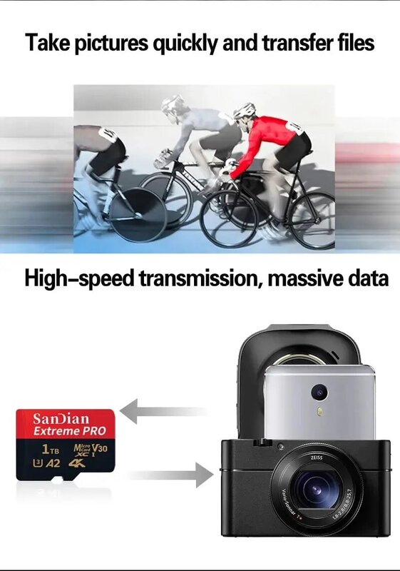 1TB Original High Speed Micro TF/SD Card SD Memory Card 512GB 256GB 128GB Mini Flash Card 30MB/S Class10 For Camera/Phone/PC