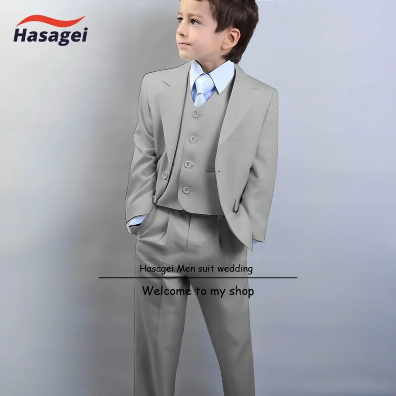 Ivory Boys Suit 3 Piece Suit Formal Kids Wedding Tuxedo Party Stage Performance Wear Teen Clothes
