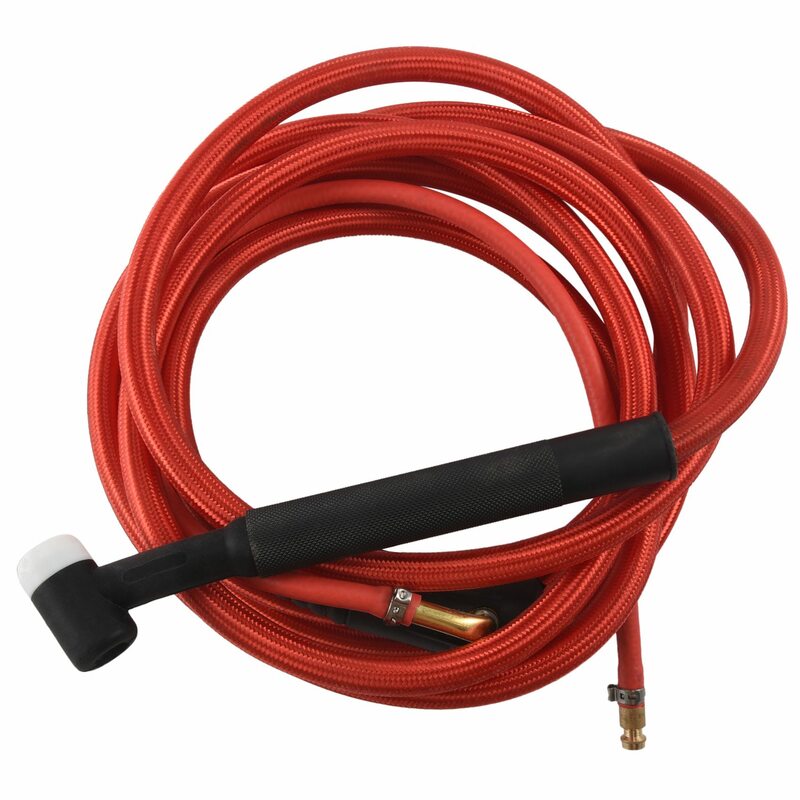 WP17F TIG Welding Torch Quick Connector Gas-Electric Integrated Red Hose Cable Wires 4M 35-50 Euro Connector 13.12Ft