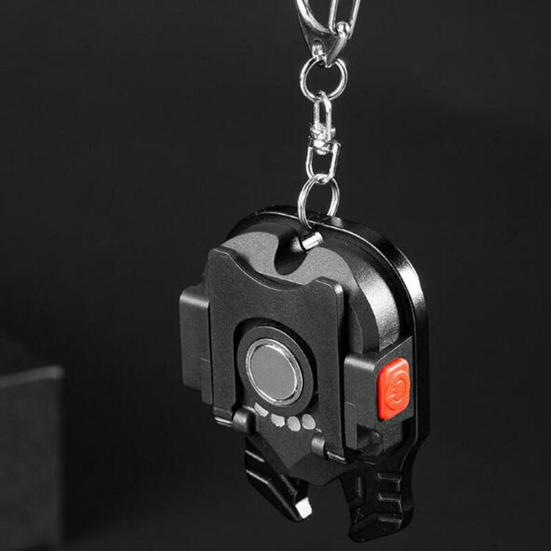 Wiederauf ladbarer Schlüssel bund für kleine Cob-Taschenlampen mit klappbarer Halterung