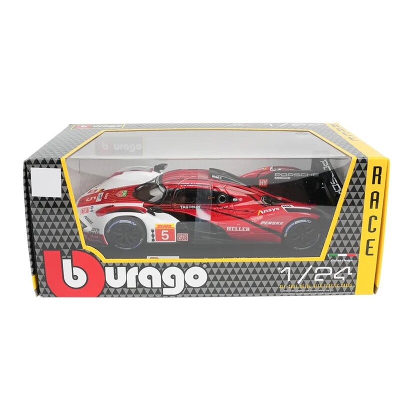 Bburago 1:24 포르쉐 963 슈퍼카 합금 자동차 다이캐스트 및 장난감 차량, 미니어처 체중계 모델 자동차, 어린이용 장난감