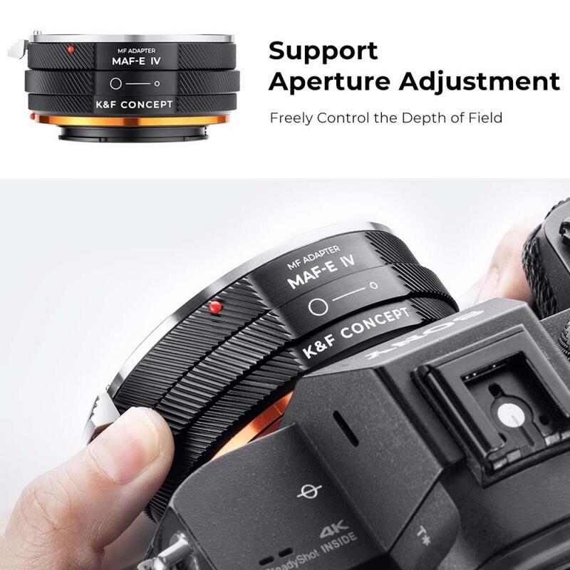 K & F Concept MAF-E Iv Pro Sony Alpha En Minolta Af Lens Mount Sony E Camera Body adapter Ring Met Matte Lak