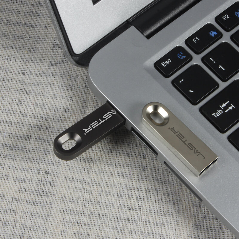 JASTER-Llavero de Metal con logotipo personalizado, pendrive de 16GB, 64GB, 32GB, regalo de boda, USB 2,0, 8GB