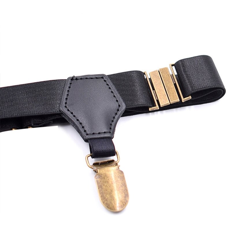 Supporto per bretelle per calzini neri da donna con doppia clip antiscivolo in metallo duro Accessorio per reggicalze regolabile