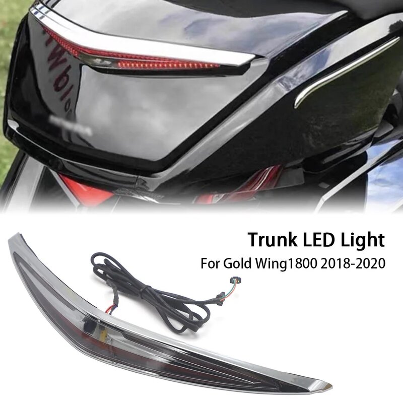 Spoiler bagasi sepeda motor ABS, lampu rem belakang LED merah sinyal belok untuk Honda Goldwing GL1800 2018-2020