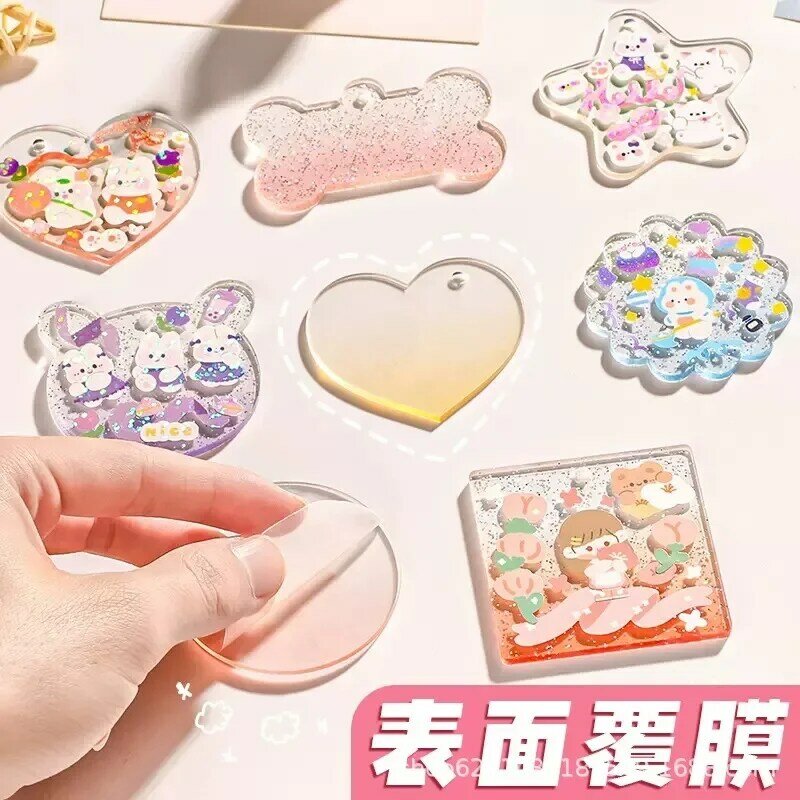 10 pezzi guttan Sticker Creative Guka children's Cute DIY Card trasparente Glitter Gradient Guka Spot