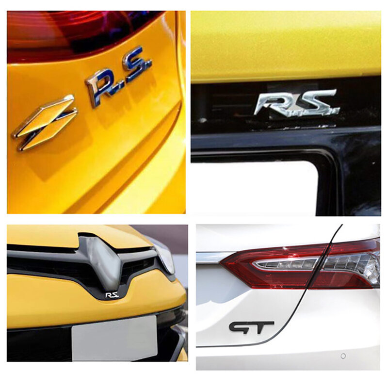 Car Metal GT RS Sport Badge Emblem Decal Sticker For Renault Logan Clio Megane Kangoo 1 2 3 4 Captur Espace Twingo Duster Kadjar